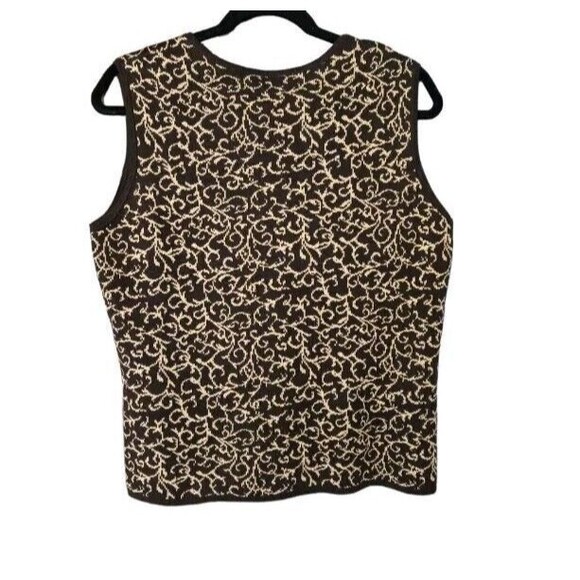 Talbots Cashmere Silk Blended Sleeveless Sweater Vest Brown Womens Size Large - Picture 3 of 6